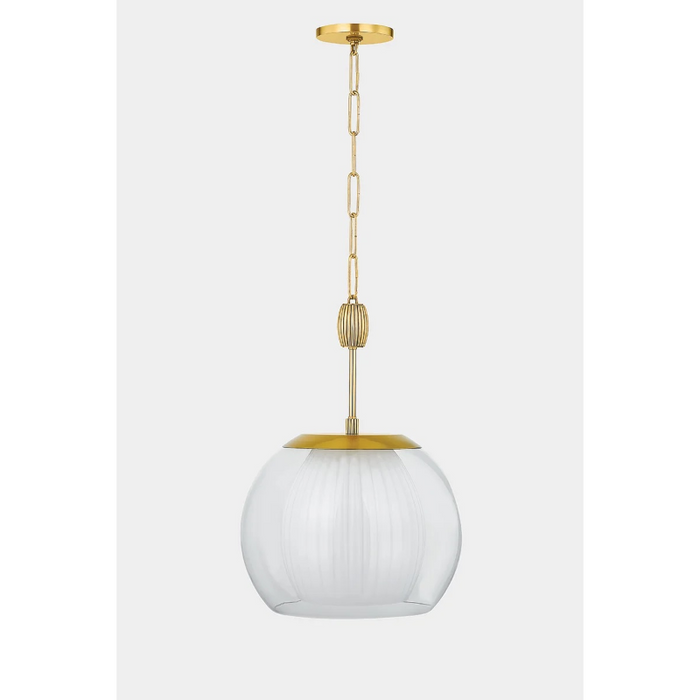 Hudson Valley 7317 Clementon 1-lt 17" Pendant - Aged Brass