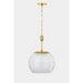 Hudson Valley 7317 Clementon 1-lt 17" Pendant - Aged Brass