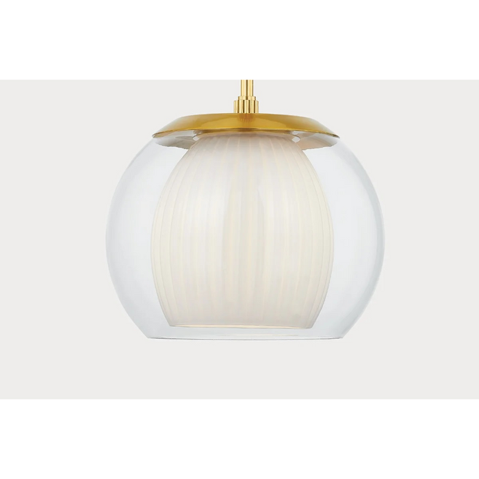 Hudson Valley 7317 Clementon 1-lt 17" Pendant - Aged Brass