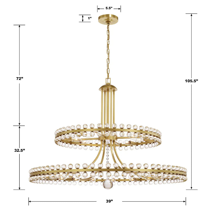 Crystorama CLO-8890 Clover 24-lt 39" Chandelier