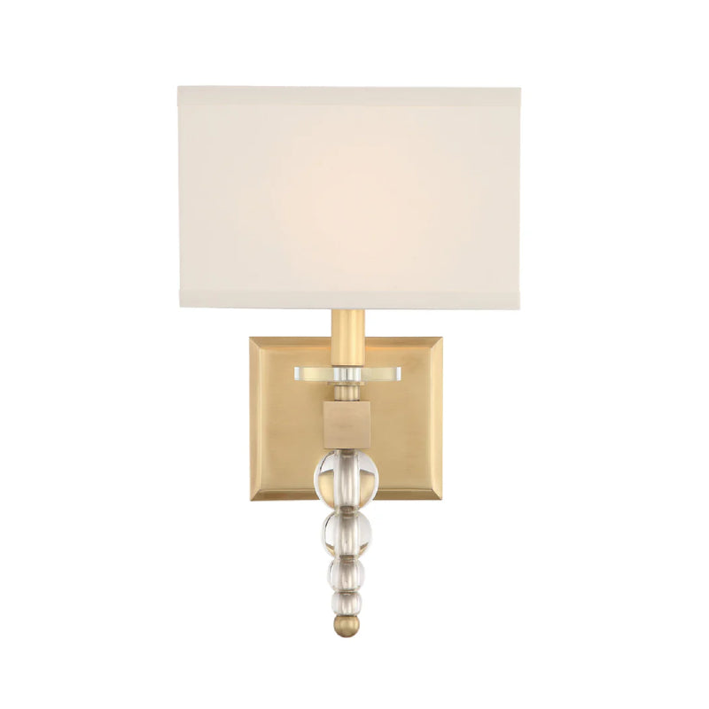 Crystorama CLO-8892 Clover 1-lt 16" Tall Wall Sconce - Aged Brass