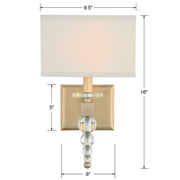 Crystorama CLO-8892 Clover 1-lt 16" Tall Wall Sconce