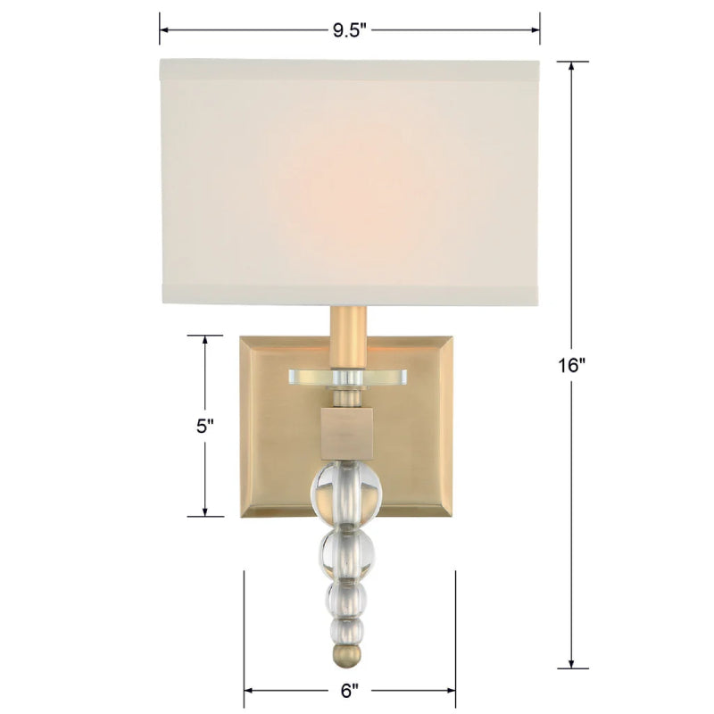 Crystorama CLO-8892 Clover 1-lt 16" Tall Wall Sconce