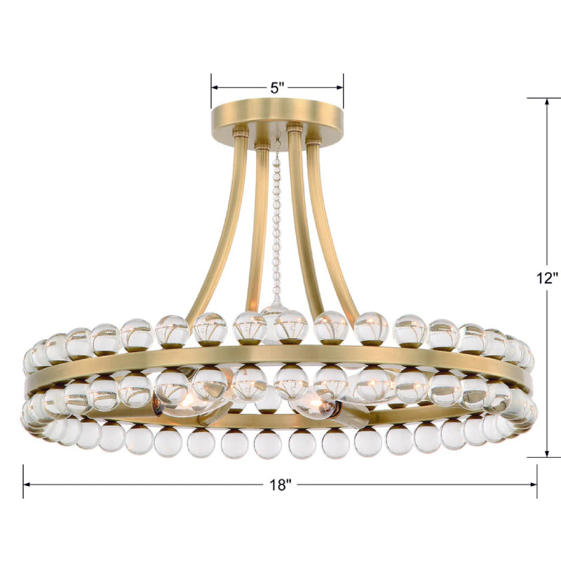 Crystorama CLO-8894 Clover 4-lt 18" Semi Flush Mount