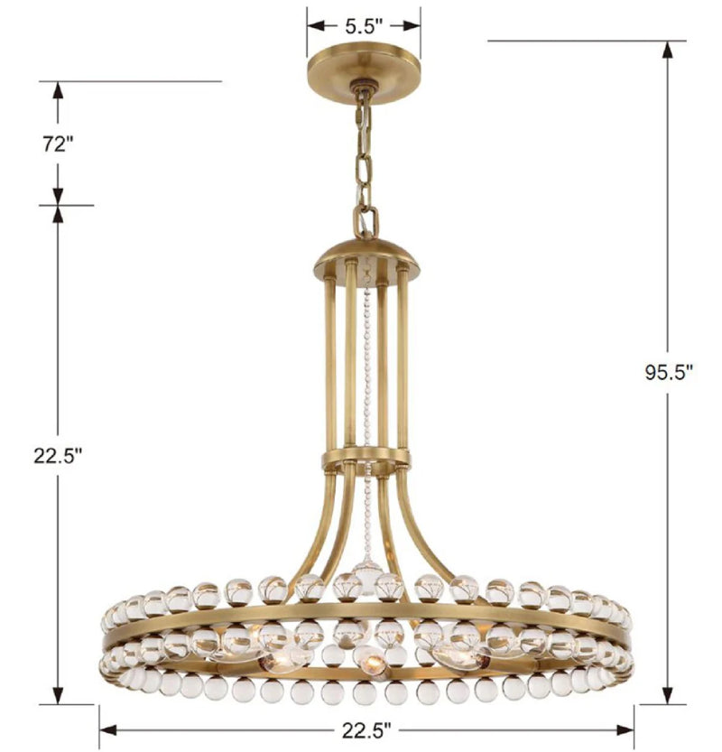 Crystorama CLO-8898 Clover 8-lt 23" Chandelier