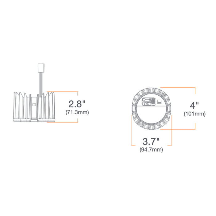 DMF C Series 6" LED Round New Construction Downlight w/ Emergency Remote Test Switch, 2000lm
