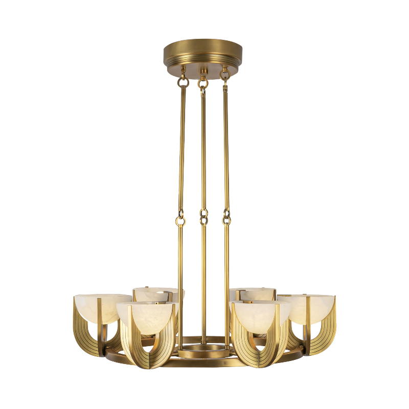 Alora CH362627 Colette 6-lt 27" LED Chandelier - Vintage Brass