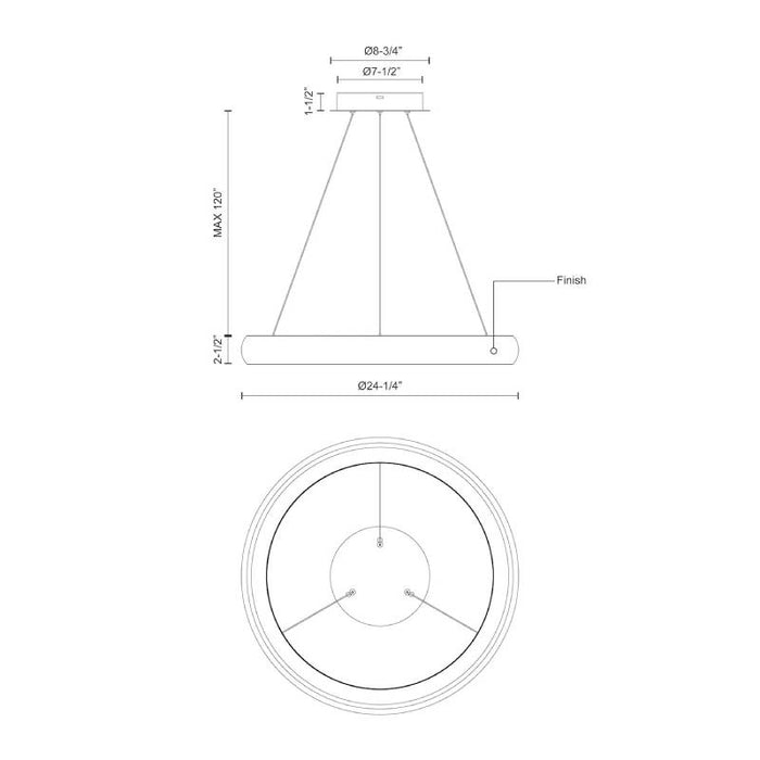 Kuzco PD82724 Cortana 24" LED Pendant