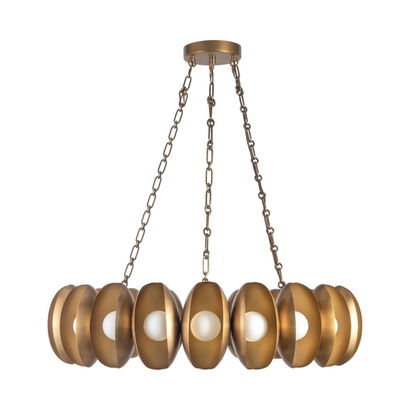 Alora CH305737 Cortez 20-lt 37" LED Chandelier - Vintage Brass