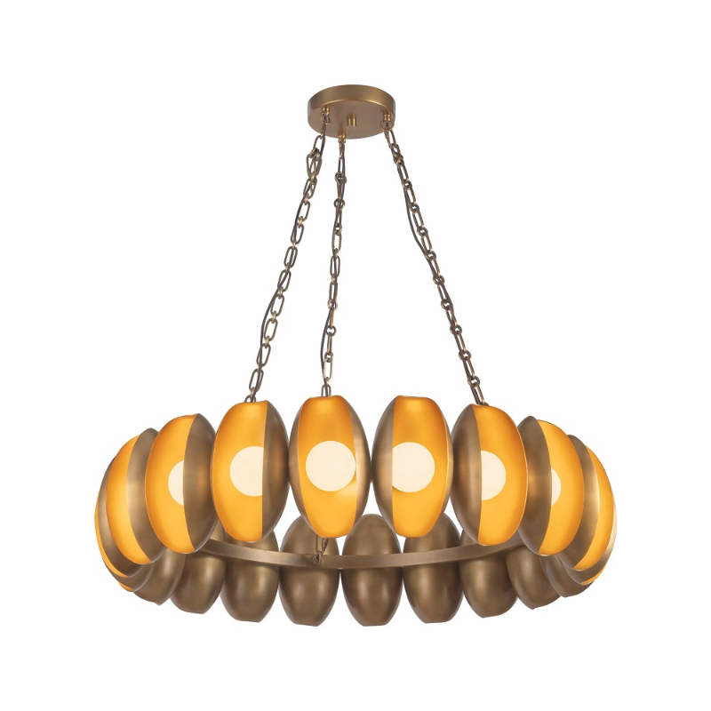 Alora CH305737 Cortez 20-lt 37" LED Chandelier - Vintage Brass