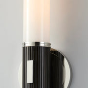 Hudson Valley 3614 Crewe 1-lt 15" Tall Wall Sconce-Polished Nickel with Black Brass
