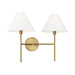 Visual Comfort CW1382 Ridgewood 2-lt 14" Tall Medium Wall Sconce - Burnished Brass