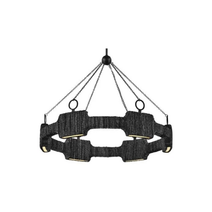 Hinkley 34106 Raffi 6-lt 30" LED Chandelier - Carbon Black