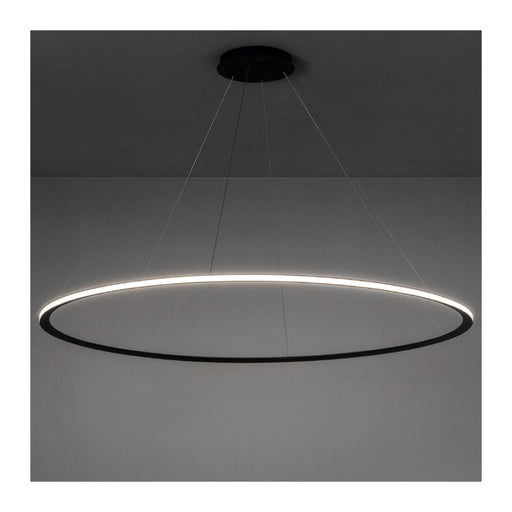 Bover Circular S/300/H 1-lt 119" LED Pendant, Outward Light-Black