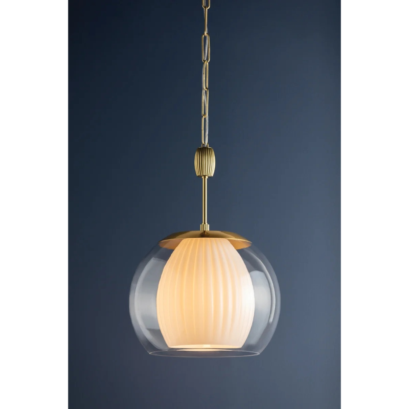 Hudson Valley 7317 Clementon 1-lt 17" Pendant - Aged Brass