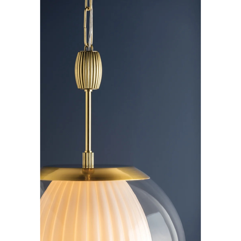Hudson Valley 7317 Clementon 1-lt 17" Pendant - Aged Brass