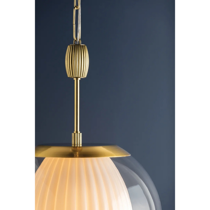 Hudson Valley 7317 Clementon 1-lt 17" Pendant - Aged Brass