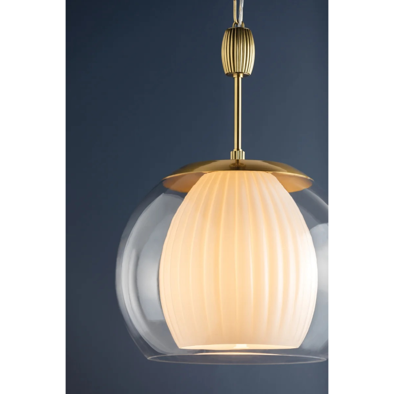 Hudson Valley 7317 Clementon 1-lt 17" Pendant - Aged Brass