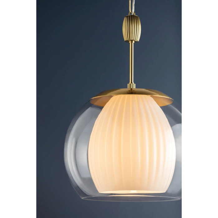 Hudson Valley 7317 Clementon 1-lt 17" Pendant - Aged Brass