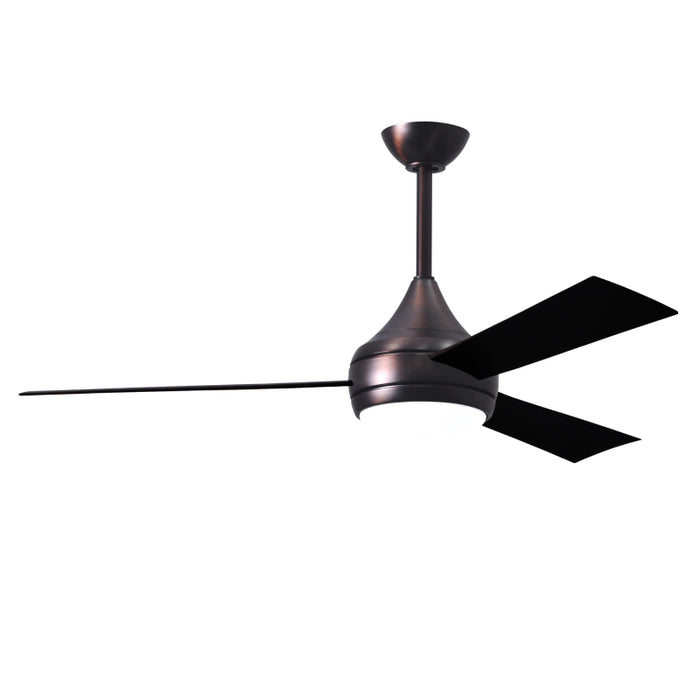 Matthews Fan Donaire 52" Outdoor Ceiling Fan with LED Light - Brushed Bronze/Black