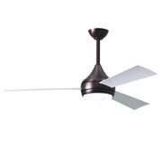 Matthews Fan Donaire 52" Outdoor Ceiling Fan with LED Light - Brushed Bronze/Gloss White