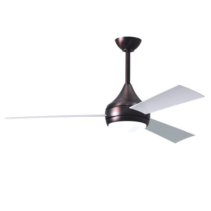 Matthews Fan Donaire 52" Outdoor Ceiling Fan with LED Light - Brushed Bronze/Gloss White