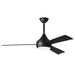 Matthews Fan Donaire 52" Outdoor Ceiling Fan with LED Light - Matte Black/Black