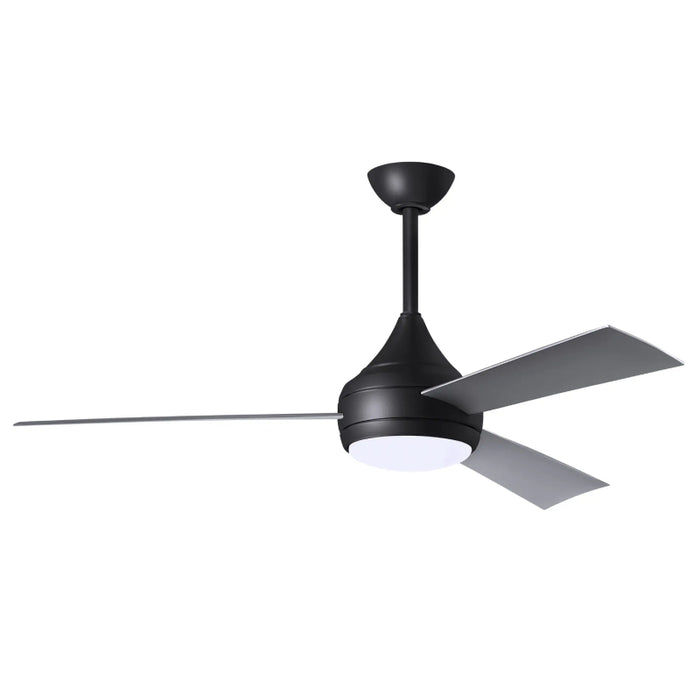Matthews Fan Donaire 52" Outdoor Ceiling Fan with LED Light - Matte Black/Brushed Stainless