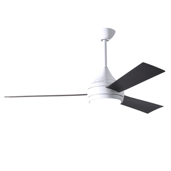 Matthews Fan Donaire 52" Outdoor Ceiling Fan with LED Light - Gloss White/Brushed Bronze