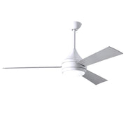 Matthews Fan Donaire 52" Outdoor Ceiling Fan with LED Light - Gloss White/Brushed Stainless
