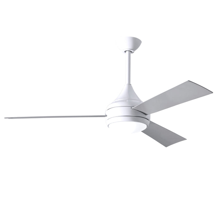 Matthews Fan Donaire 52" Outdoor Ceiling Fan with LED Light - Gloss White/Brushed Stainless