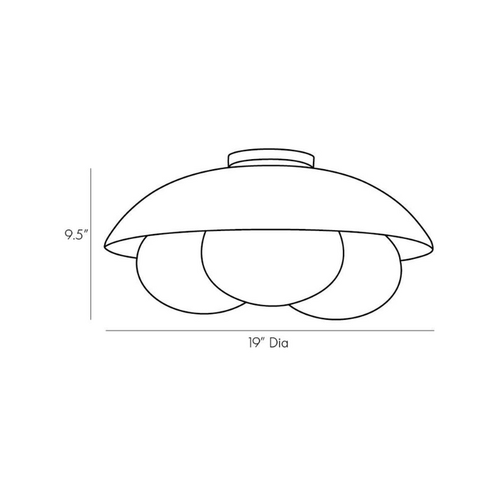 Arteriors GADFC02 Glaze 3-lt 19" Flush Mount