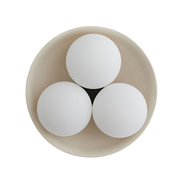 Arteriors GADFC02 Glaze 3-lt 19" Flush Mount - Blackened Steel