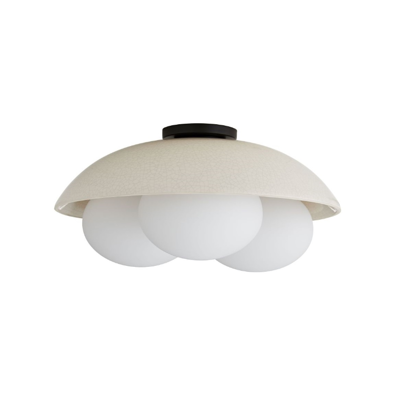 Arteriors GADFC02 Glaze 3-lt 19" Flush Mount - Blackened Steel