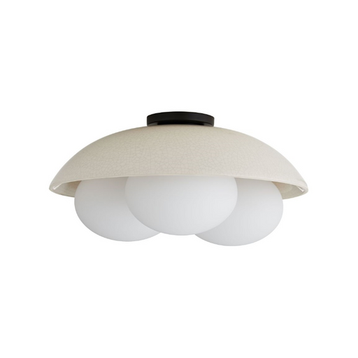 Arteriors GADFC02 Glaze 3-lt 19" Flush Mount - Blackened Steel
