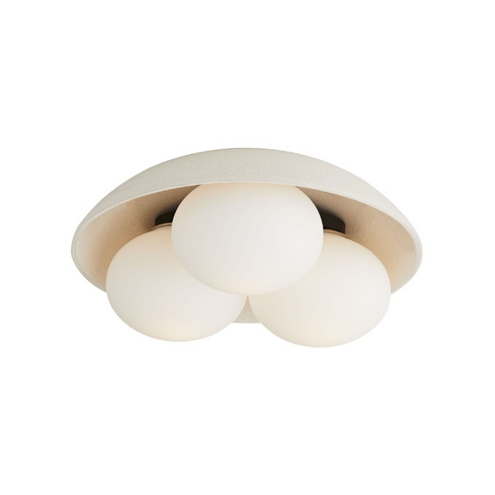 Arteriors GADFC02 Glaze 3-lt 19" Flush Mount - Blackened Steel