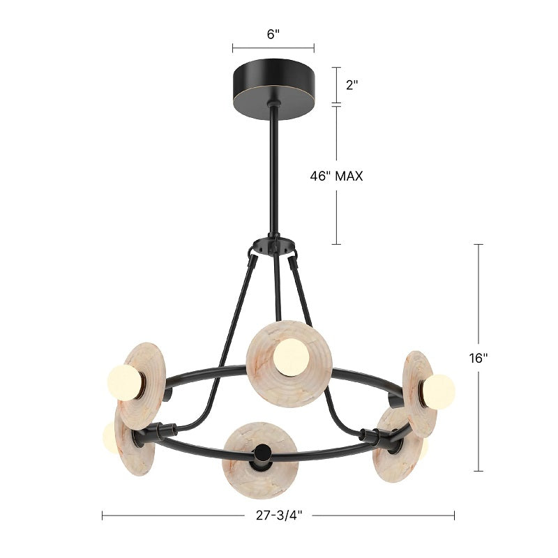 Alora CH346028 Dahlia 6-lt 28" LED Chandelier