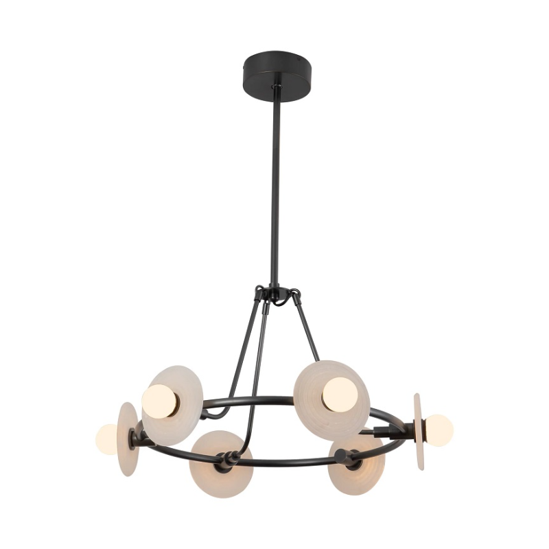 Alora CH346028 Dahlia 6-lt 28" LED Chandelier - Urban Bronze