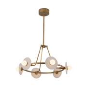 Alora CH346028 Dahlia 6-lt 28" LED Chandelier - Vintage Brass