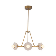 Alora CH346028 Dahlia 6-lt 28" LED Chandelier - Vintage Brass