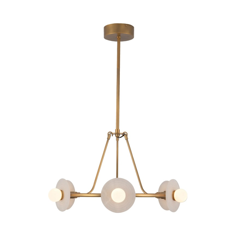 Alora CH346028 Dahlia 6-lt 28" LED Chandelier - Vintage Brass