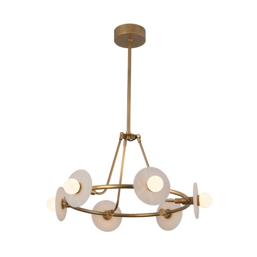 Alora CH346028 Dahlia 6-lt 28" LED Chandelier - Vintage Brass