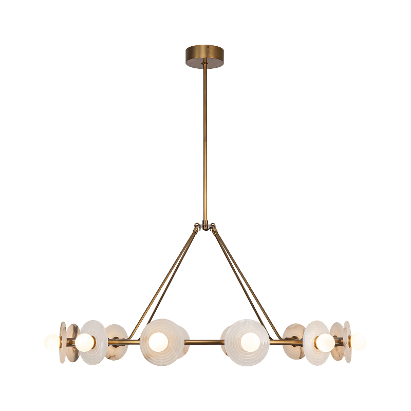 Alora CH346046-UNV Dahlia 12-lt 47" LED Chandelier - Vintage Brass