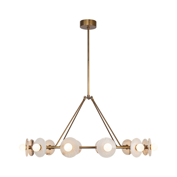 Alora CH346046-UNV Dahlia 12-lt 47" LED Chandelier - Vintage Brass