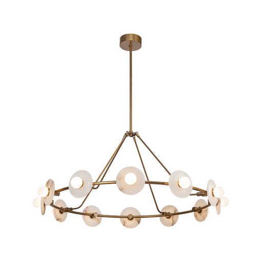 Alora CH346046-UNV Dahlia 12-lt 47" LED Chandelier - Vintage Brass