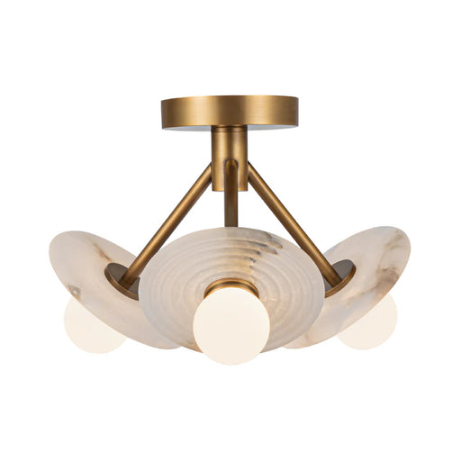 Alora SF346313 Dahlia 13" LED Semi Flush Mount - Vintage Brass