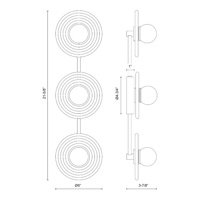 Alora WV346322 Dahlia 3-lt 22" Tall LED Vanity Light