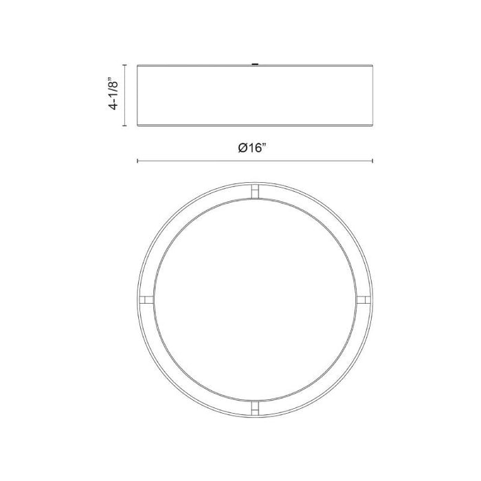 Kuzco FM7916 Dalton 1-lt 16" LED Flush Mount, 5CCT Selectable