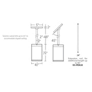WAC DC-PD05 25W Cube Architectural 5" LED Pendant Mount