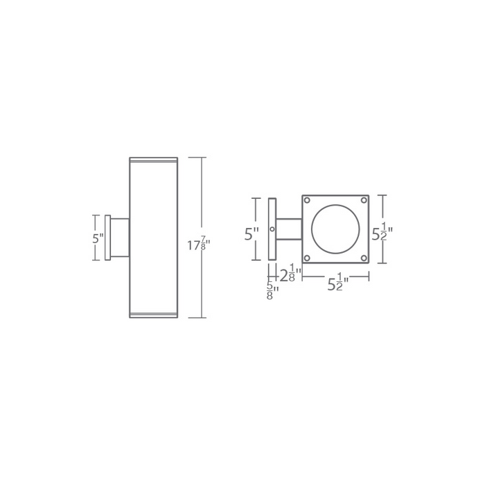 WAC DC-WD06-U Cube Architectural 6" 22W LED Ultra Double Wall Mount